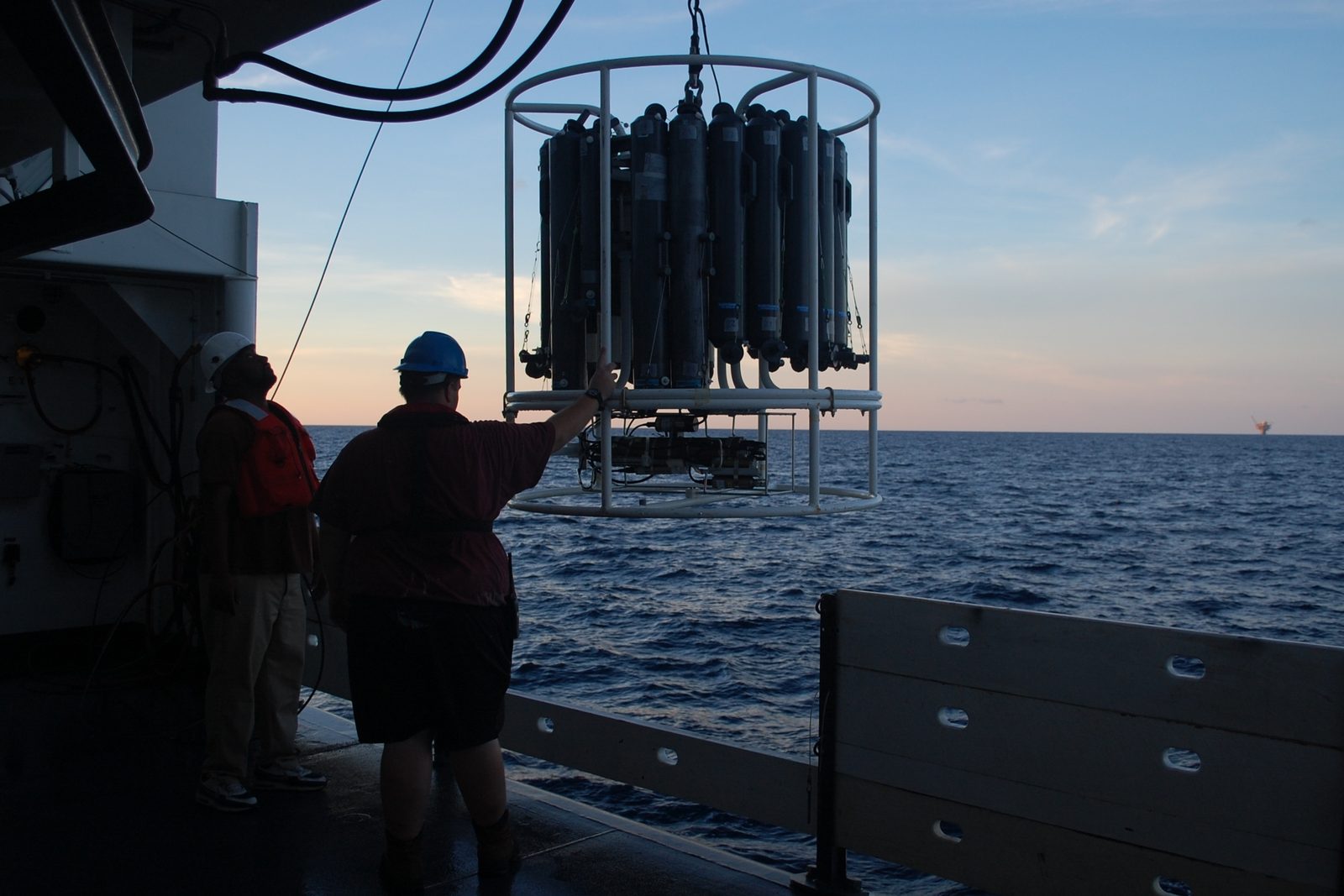 Instrument deployment at sea